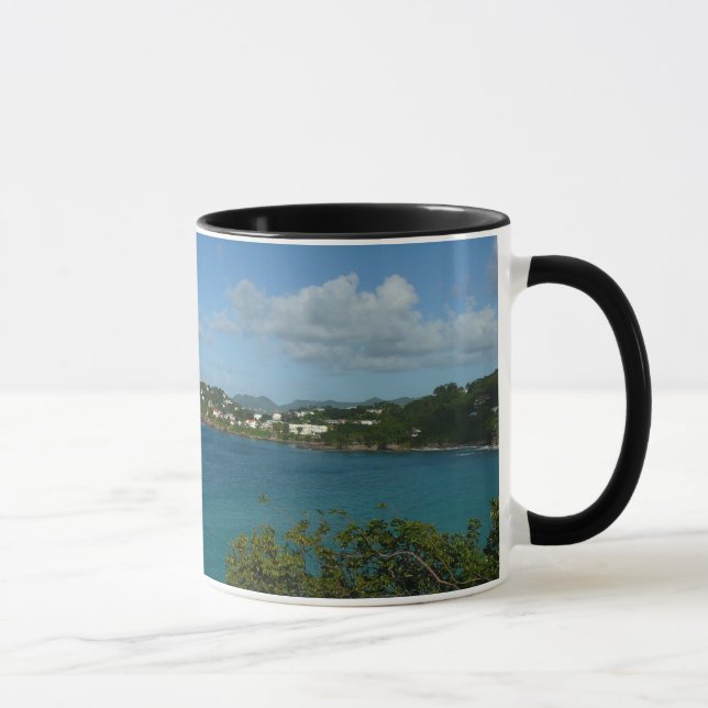 Küste von St. Lucia Karibisches Foto Tasse (Rechts)