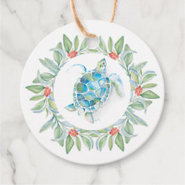 Küste Weihnachtssee Schildkröte Wasserfarbe Geschenkanhänger