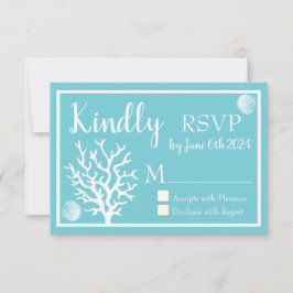 Küste Weißmeerkoralle & Cyan Blue UAWG RSVP Karte