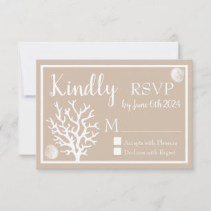 Küste Weißmeerkoralle & Sandy Taupe UAWG RSVP Karte