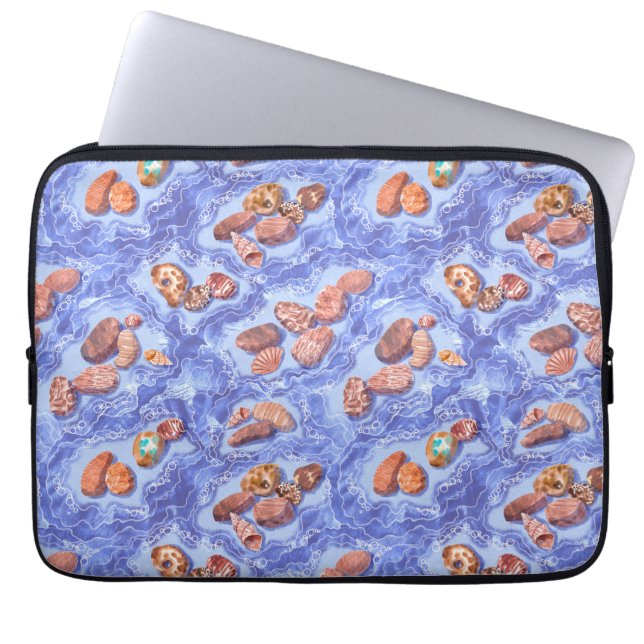 Küste, Wellen, Kies Laptopschutzhülle (Vorderseite)