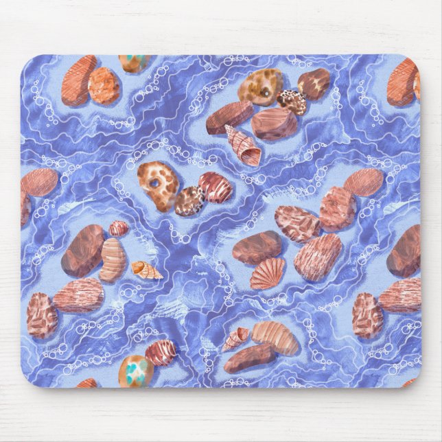 Küste, Wellen, Kies Mousepad (Vorne)