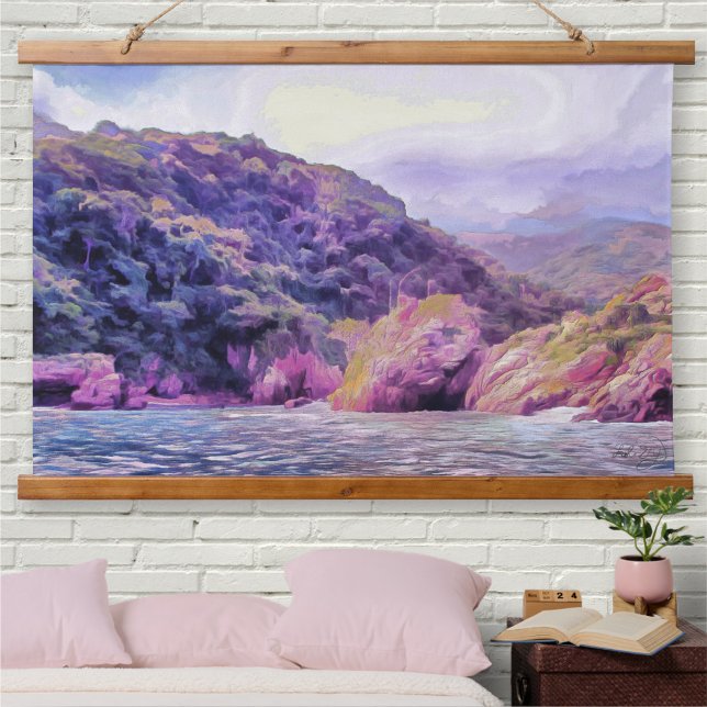 Küste Yelapa bis Puerto 1620 Wandteppich Mit Holzrahmen (Von Creator hochgeladen)