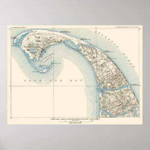 Küste zeichnet Provincetown Truro und Wellfleet Poster