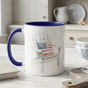 Küsten-Adirondack-Stuhl Americana Patriotisch Tasse