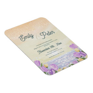 Küsten-Aquarell-Blumen-Hochzeitseinladung Magnet