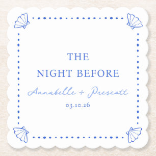 Küsten-Chic Blaue Personalisierte Probe-Dinnerpart Untersetzer