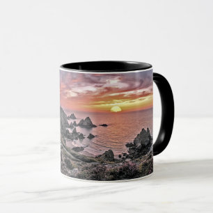Küsten-Felsstrand-Sonnenuntergang-Natur-Meeresland Tasse