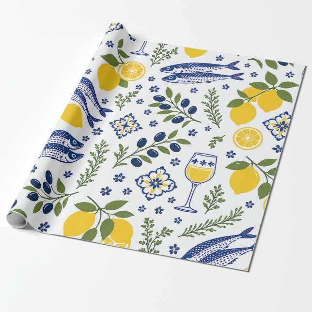 Küsten-Limonen-Geschenkverpackung Geschenkpapier (Ungerollt)