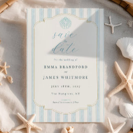 Küsten-Muschelblau Hochzeit - Save the Date Einladung