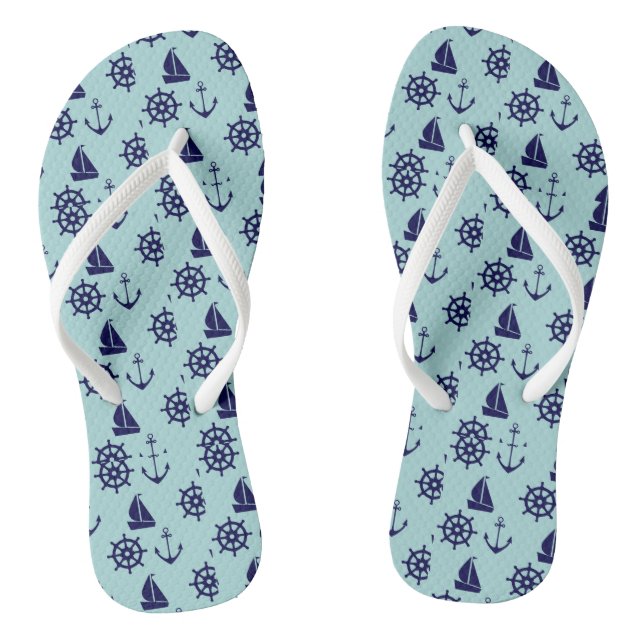 Küsten-Muster Flip Flops (Fußbett)