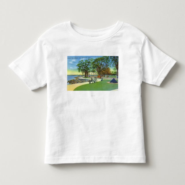 Küsten-Park-Ansicht des Uferdamm-Wegs Kleinkind T-shirt (Vorderseite)
