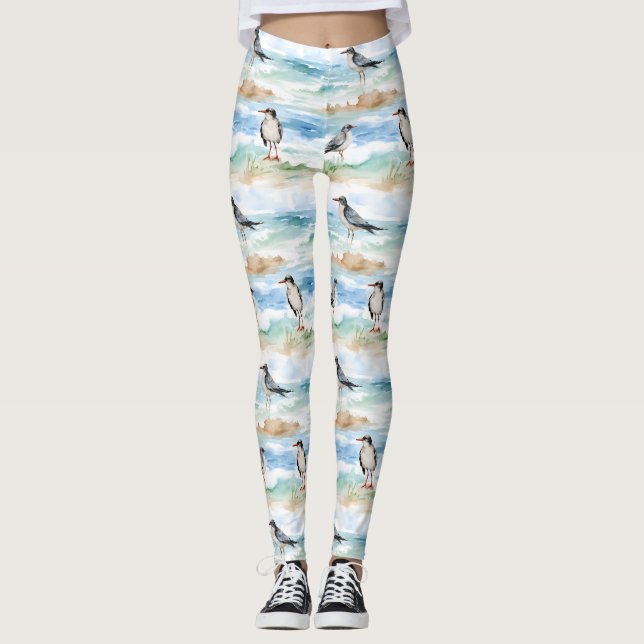 Küsten-Sandpiper-Ufer-Muster (4) Leggings (Vorderseite)