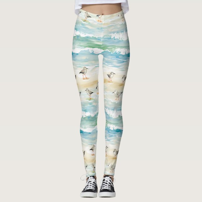 Küsten-Sandpiper-Ufer-Muster (5) Leggings (Vorderseite)