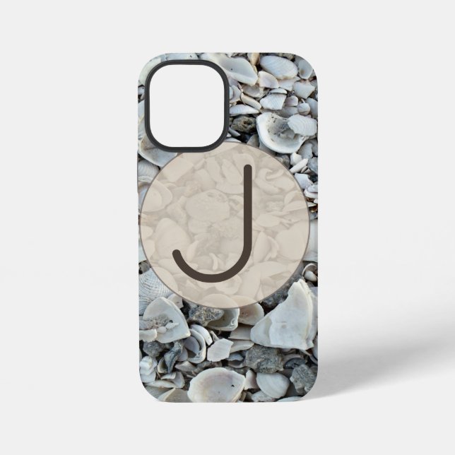 Küsten-Schalen Initial Case Art iPhone 12 Mini Hülle (Rückseite)