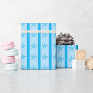 Küsten-Seesterne & Streifen Nahtloses Sommergesche Geschenkpapier