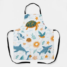 Küsten-Sommer-All-Over-Print-Schürze Geschenk Schürze