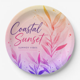 Küsten-Sonnenuntergang-Papierpartyplatten Pappteller