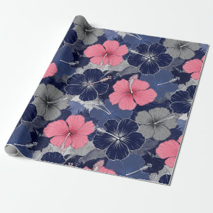 Küsten-Tropen-Hibiskus-Muster (2) Geschenkpapier