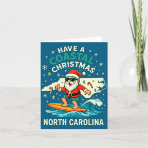 Küsten-Weihnachten Nc-Shirt Santa-Surfing-Lustige  Karte