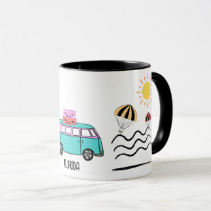 Küstenabenteuer: Sonne, Meer und Straßen Tasse