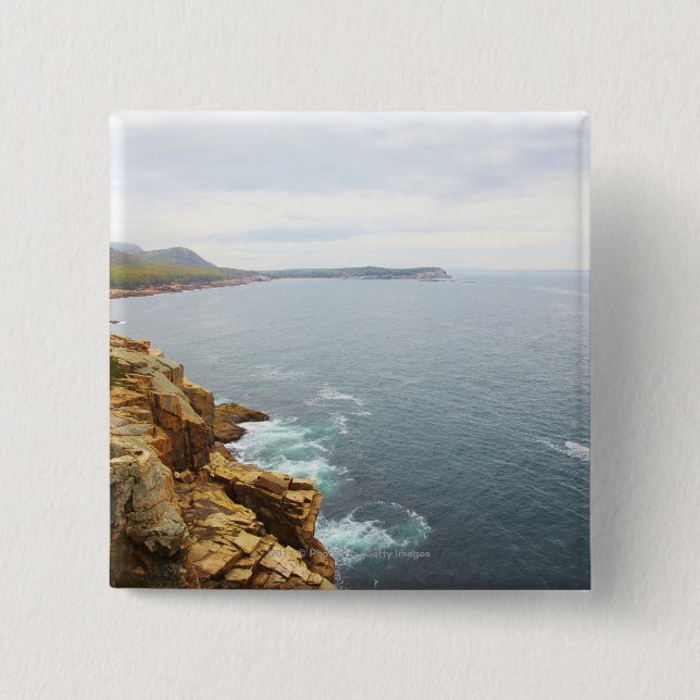 Küstenansicht des Acadia-Nationalparks Button (Vorderseite)