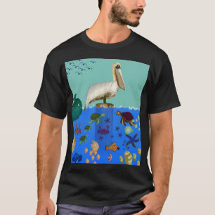 Küstenansicht des Pelikans - Whimsical Meerestiere T-Shirt