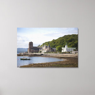 Küstenansicht mit historischen Gebäuden, Oban, Leinwanddruck