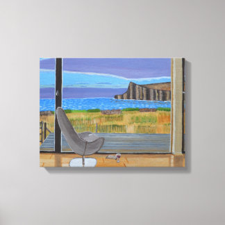 Küstenansicht vom Fenster Leinwanddruck