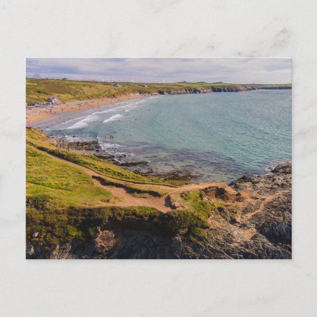 Küstenansicht Whitesands Bay Pembrokeshire Wales Postkarte (Vorderseite)