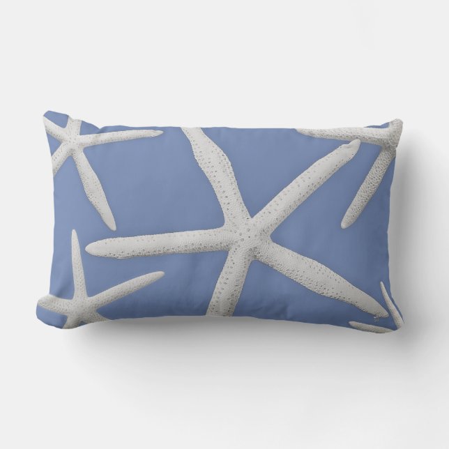Küstenartmodischer Starfish-Blau-Strand Lendenkissen (Vorderseite)