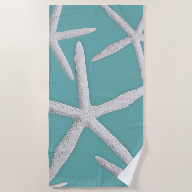 Küstenartmodisches Starfish-Türkis-Blau Strandtuch (Vorderseite)