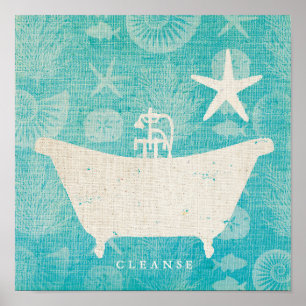 Küstenbadewanne der kunst-  gerundet poster