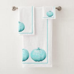Küstenbauernhaus-Art-Blau-Kürbise Badhandtuch Set