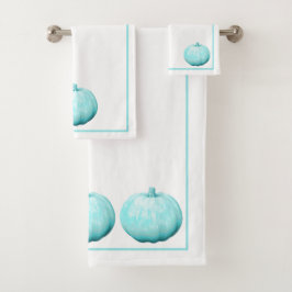 Küstenbauernhaus-Art-Blau-Kürbise Badhandtuch Set