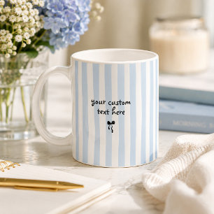 Küstenblaue Streifen Individueller Text Schleife P Kaffeetasse