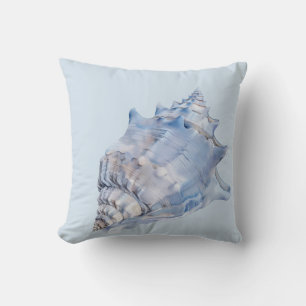 Küstenblaue und weiße Muscheln Kissen