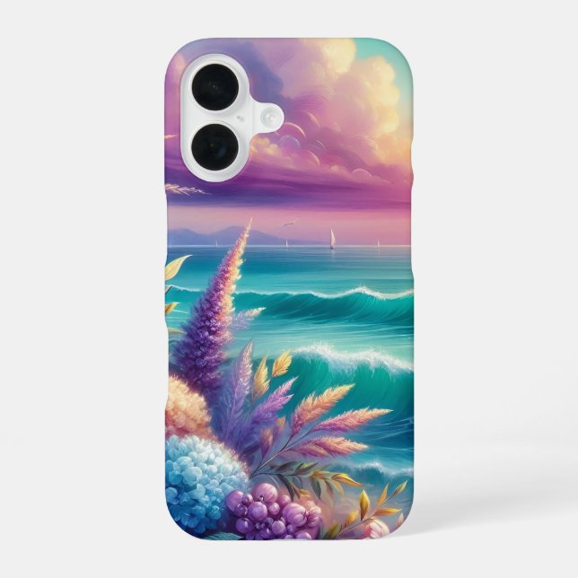 Küstenblumen iPhone-Hülle Slim iPhone 16 Hülle (Rückseite)