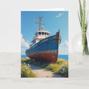 Küstenboot Vatertagskarte Karte