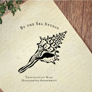 Küstenboutique-Logo-Schneckenhillustration Gummistempel