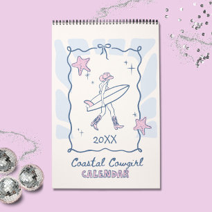 Küstencowgirl-Mädchen-Planer Kalender