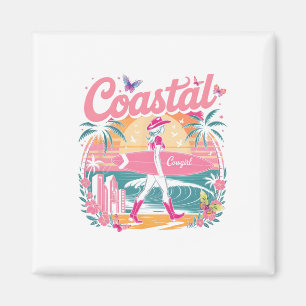 Küstencowgirl surft Wellen Strandabenteuer  Magnet