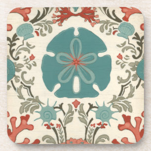 Küstendamast II Getränkeuntersetzer