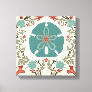 Küstendamast II Leinwanddruck