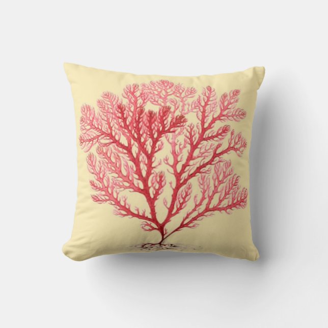 Küstendekor-Wurfs-Kissen-Rosa-Koralle Kissen (Vorderseite)