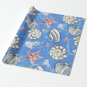 Küstendekoration Seashell Ocean Water Geschenkpapier