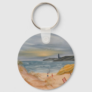 Küstendekoration Strandkunst Ölmalerei Schlüsselanhänger