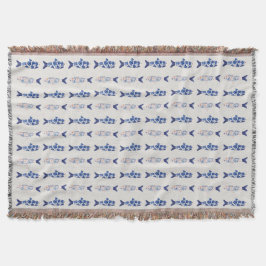 Küstendesign Duschvorhang mit Blauem Fischmuster Decke