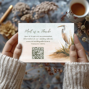 Küstenehe-Website im Boho-Stil mit Silberreiher-De RSVP Karte