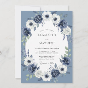 Küsteneisen-Periwinkle-Kranz-Hochzeit Einladung
